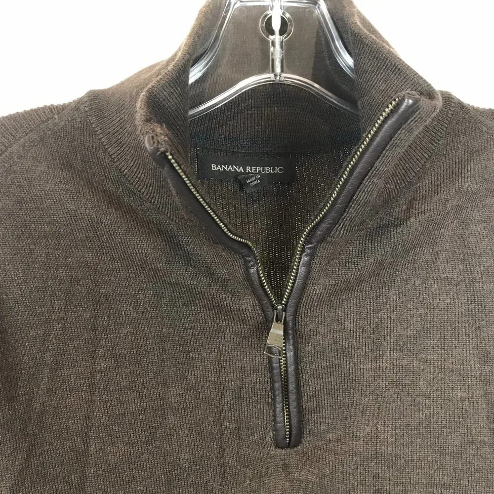 Banana Republic Quarter Zip Merino Wool Sweater
